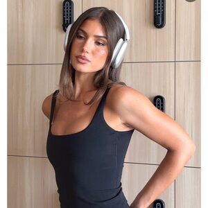 White Fox Boutique Black Scoop Neck Tank Top